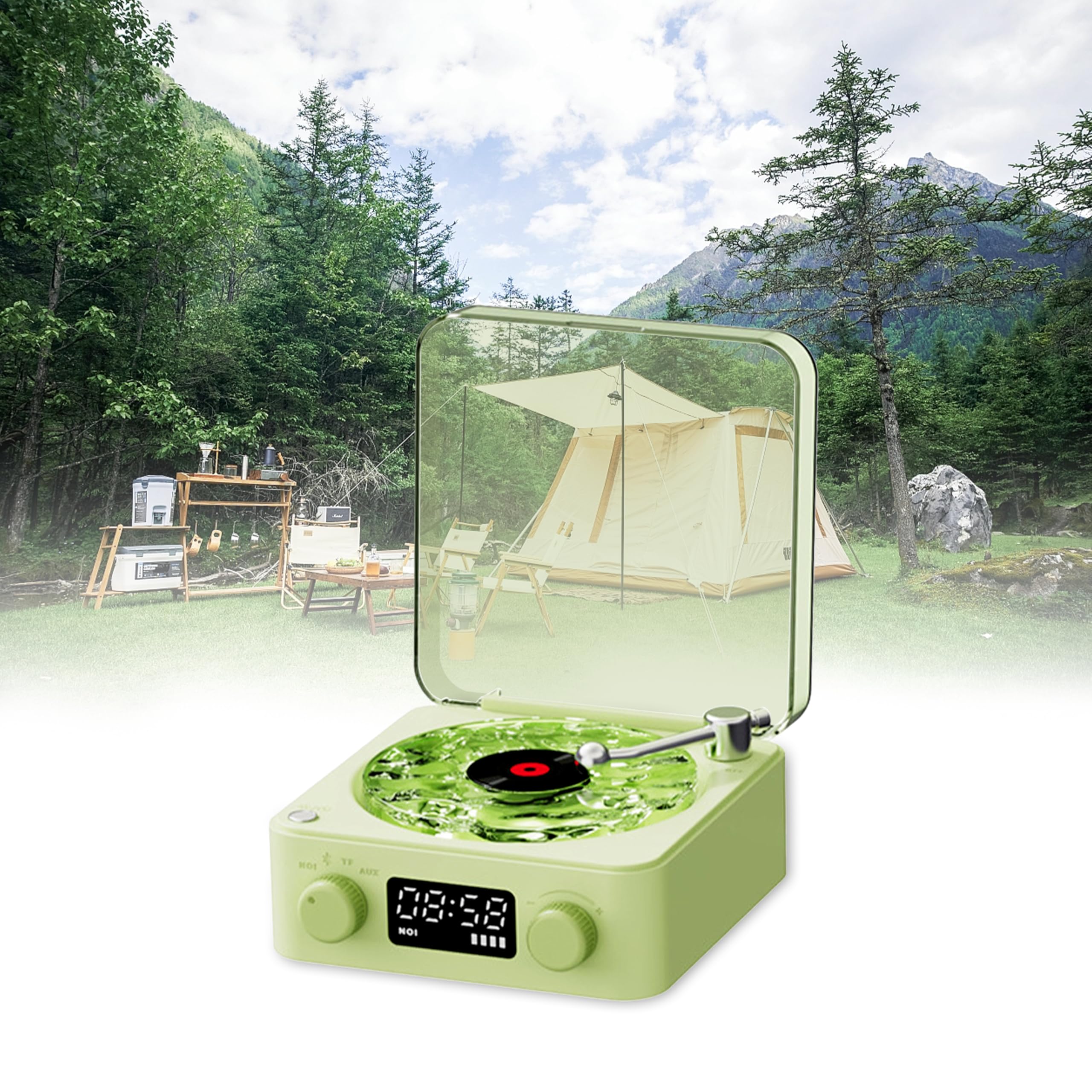 Amazon.com: NewRiu Waves Vinyl Bluetooth Speaker, 2025 New